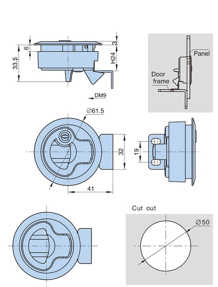 Boat Cam Latch 316 Stainless Steel Floor Buckle Hatch Pullmarine Flush Lift Pull Slam Latch with Back Plate