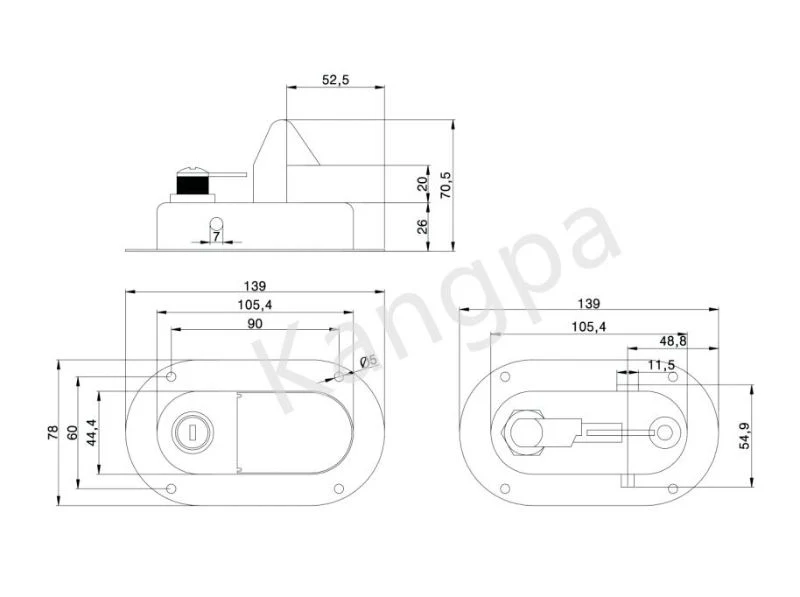 Small Silent Gasoline Generator Container Door Latch