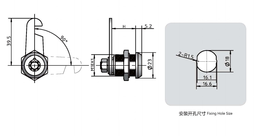 Zinc Alloy Tubular Cam Lock for Cabinet