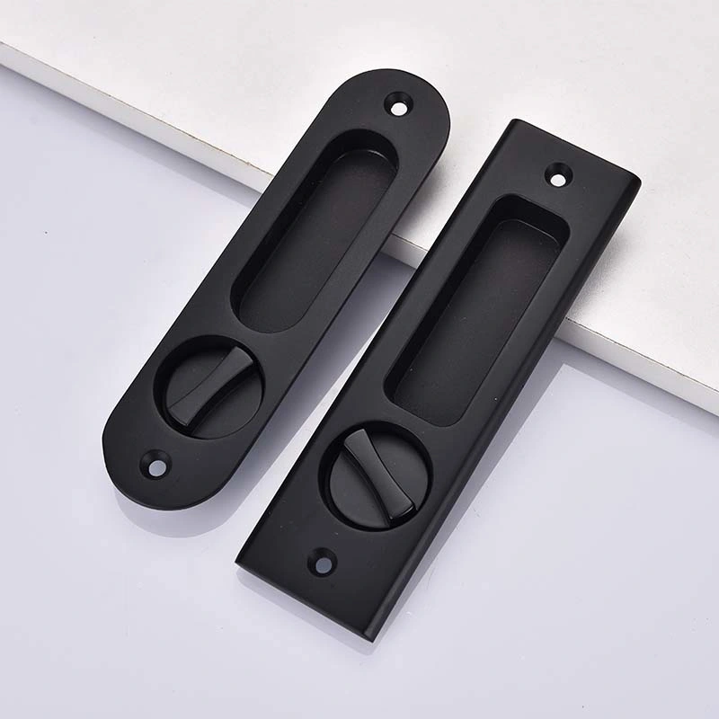 Zinc Alloy Folding Door Bathroom Concealed Embedded Square Sliding Door Lock