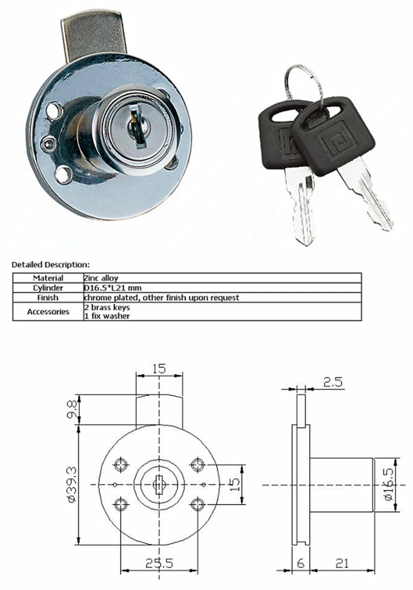 Rond Drawer Lock, Drawer Lock, Furniture Lockal-610s-40