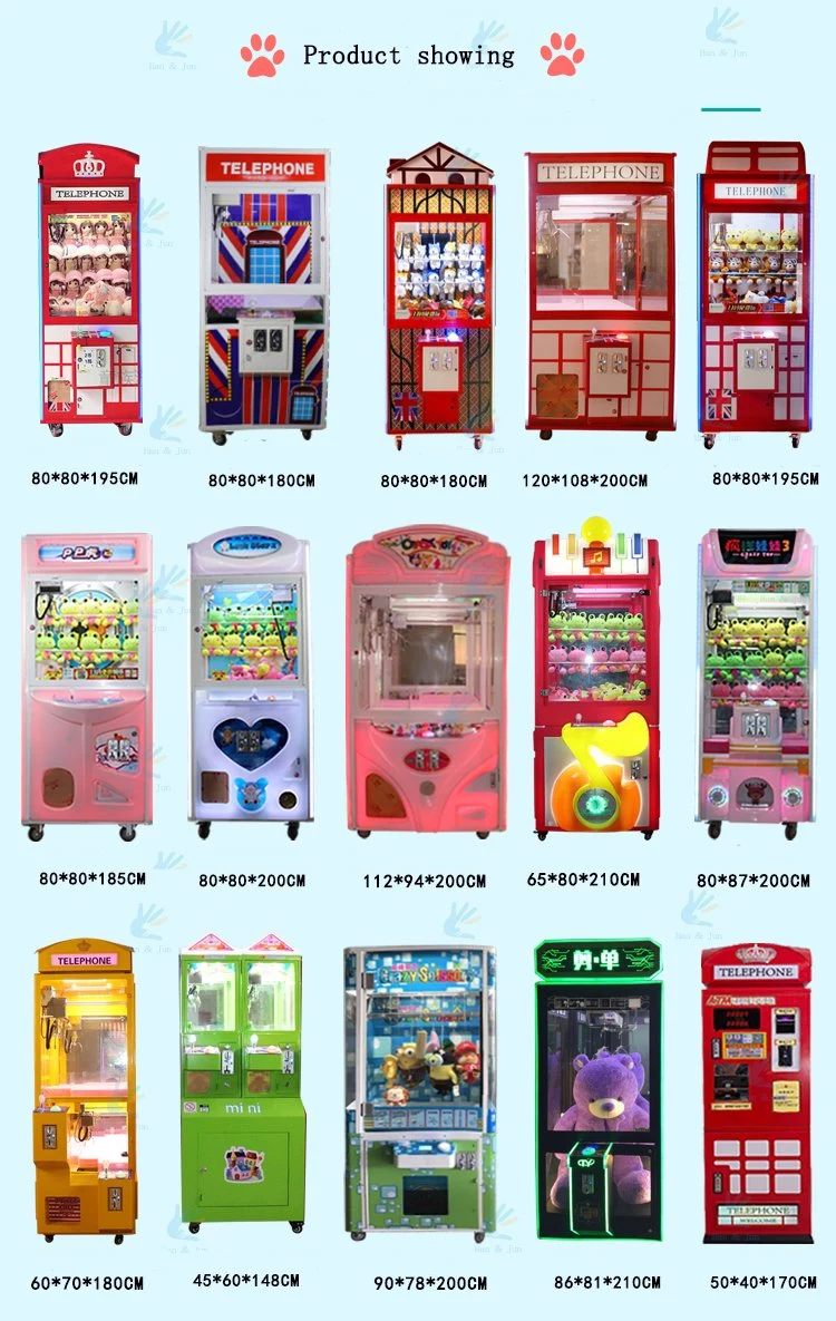 Amusement Park Coin Operated Catch Toys Crane Claw Arcade Game Machine