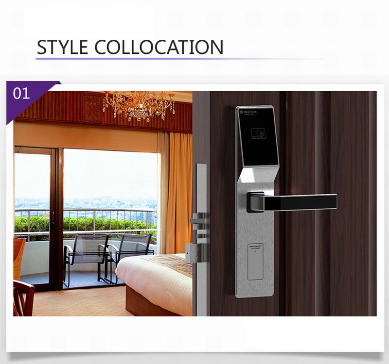 CE FCC Us Standard Digital Smart RFID Door Lock for Luxury Hotel Apartment