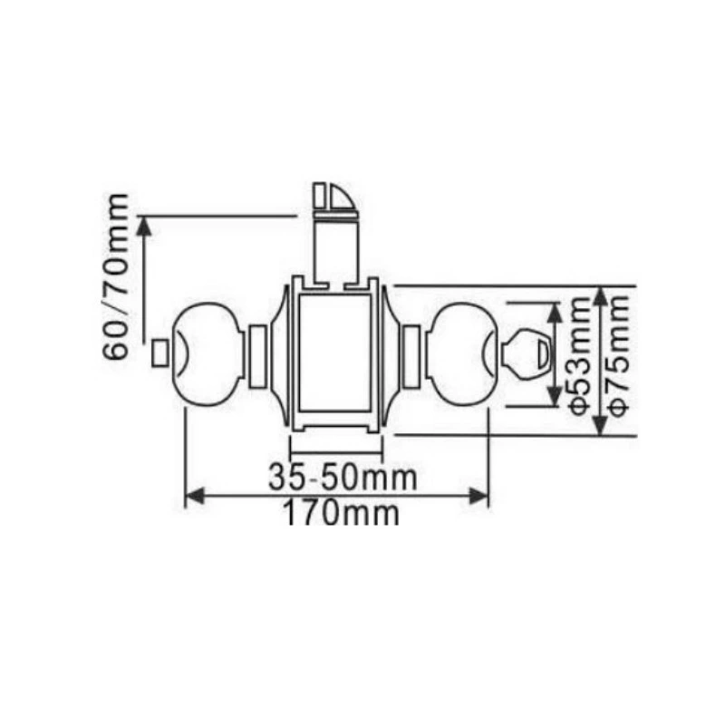 ANSI Grade 3 Keyed Entry Tubular Brass Cylinder Round Knob Door Lock