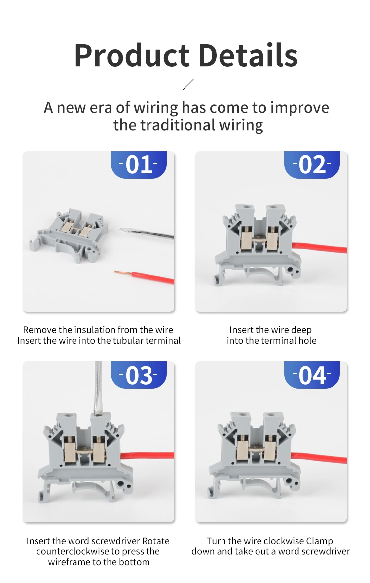 UK2.5b 0.2-2.5mm Switch-Type Wiring Electrical Terminals Block