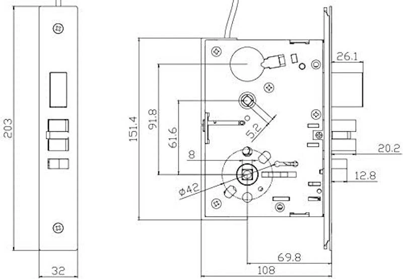 Hardware Door Mortise Swing Deadbolt Cylinder Cam Aluminum Lock