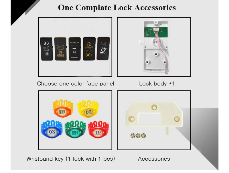 Gym SPA Magnetic RFID Electronic Cabinet Door Lock with Bracelet Master Card Key