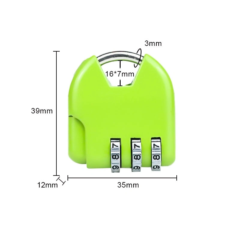 Colorful 3 Digital Travel Time Reset Luggage Suitcase Combination Lock Bag Lock