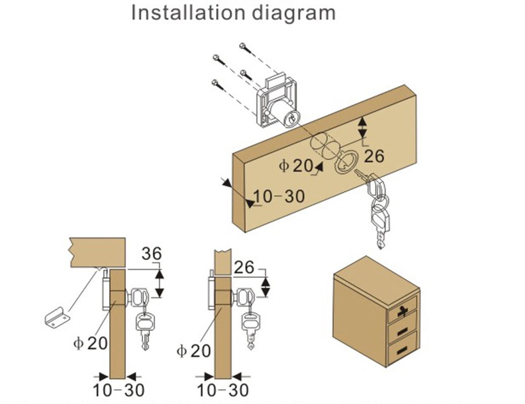 Office Desk Lock Cabinet Drawer Lock Mailbox Lock Furniture Lock