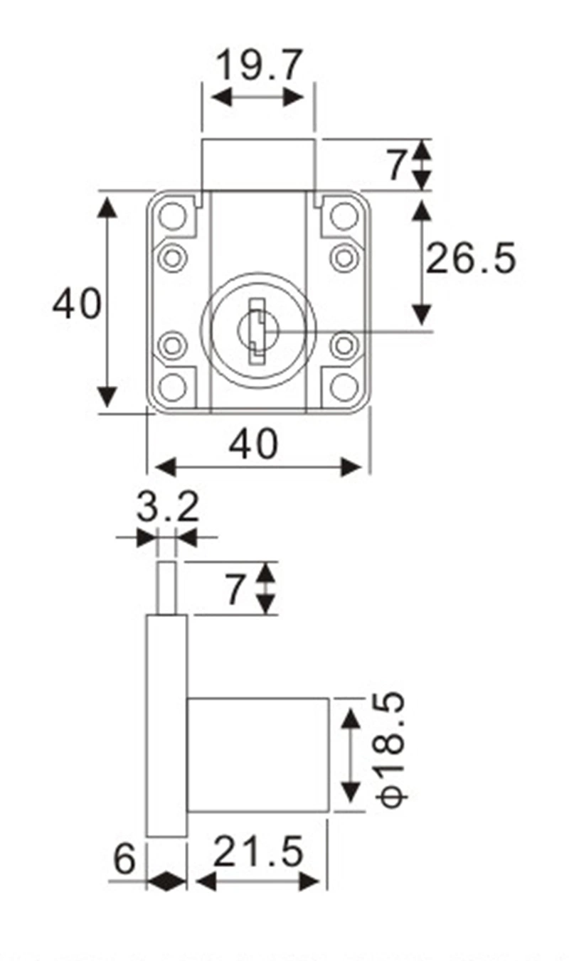 Furniture Hardware Zinc Alloy Lock Cabinet Drawer Lock