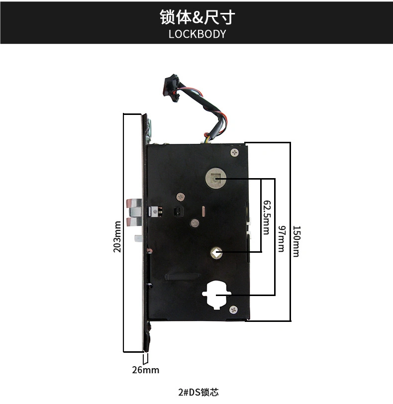 CNC Aluminium Alloy Bluetooth Mortise Door Lock with Password and IC Card