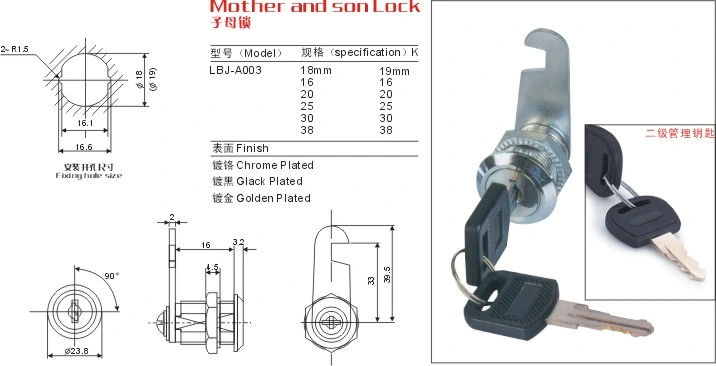 Cam Lock, Furniture Lock, Mailbox Lock, Zinc Cam Lock