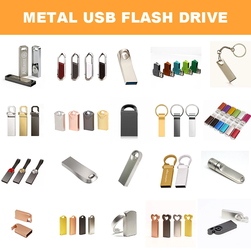 Gold Lock Shape Mini Metal USB Flash Drive 1GB 2GB with Key Chain