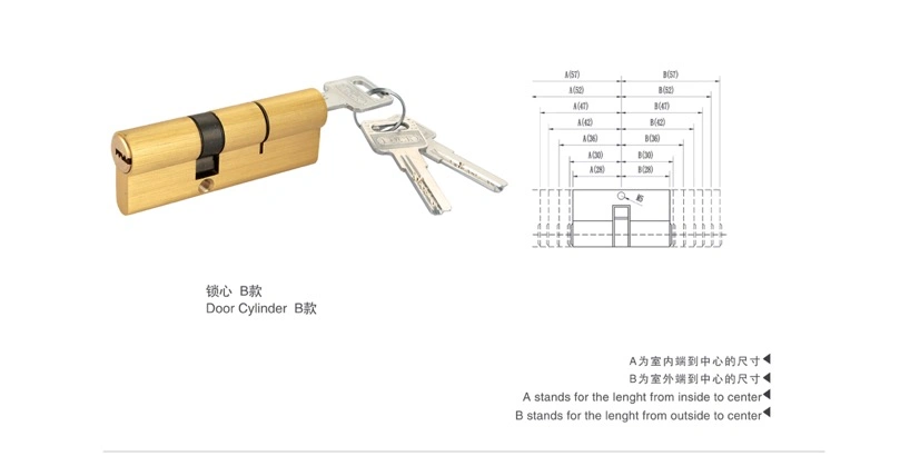 Brass Master Key Cylinder Lock Body Cylinder Door Lock-Msb