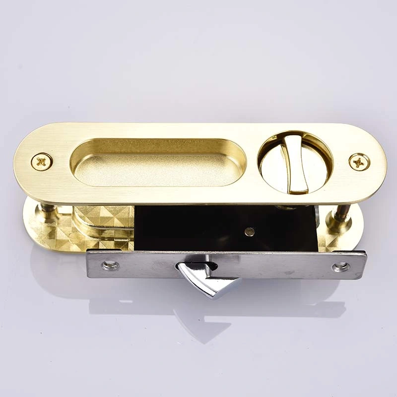 Zinc Alloy Folding Door Bathroom Concealed Embedded Square Sliding Door Lock