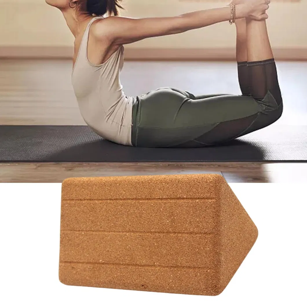 High Density Lightweight Triangle Natural Cork Yoga Block for Pilates