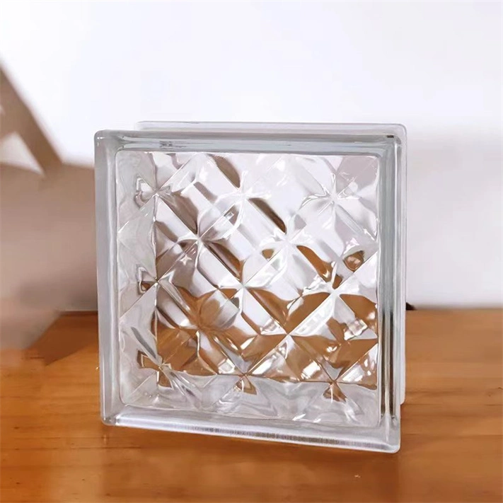 Hot Selling Hotel Interior Decoration Colorful Embossed Brick Glass Block