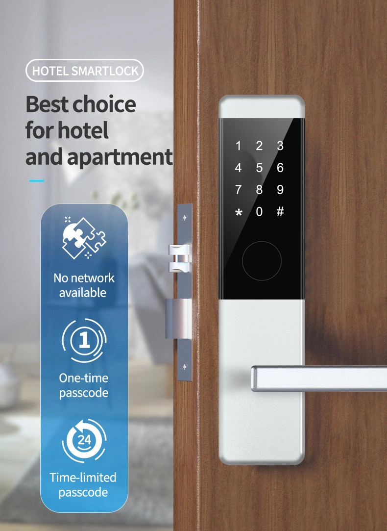 CNC Aluminium Alloy Bluetooth Mortise Door Lock with Password and IC Card