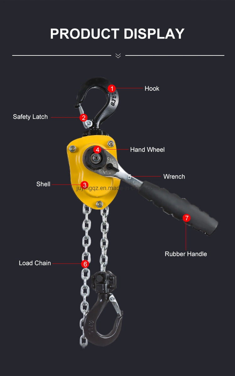 Factory Direct Sale 500 Kg 0.5 Ton Mini Lever Block with Rubber Handle