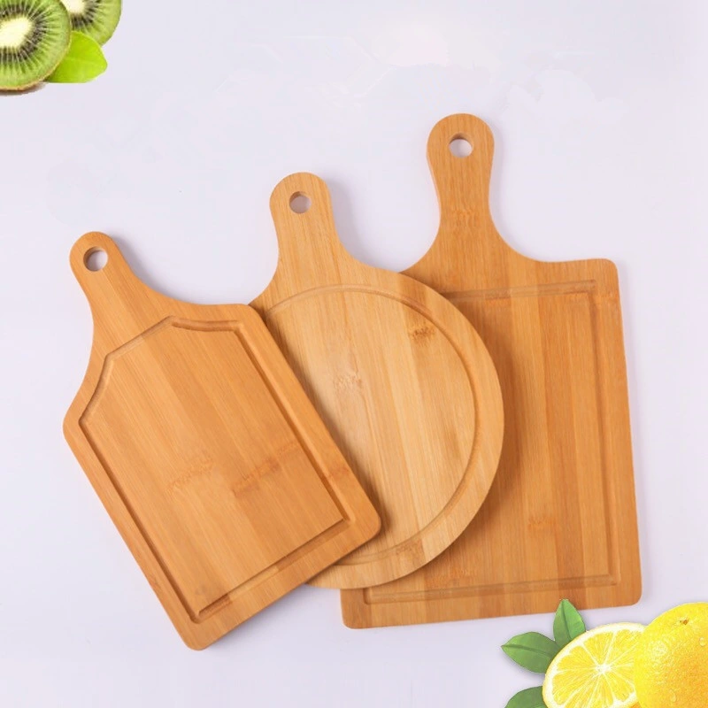 Bamboo Chopping/Cutting Block with Handle Kitchen Wooden Food Serving Board