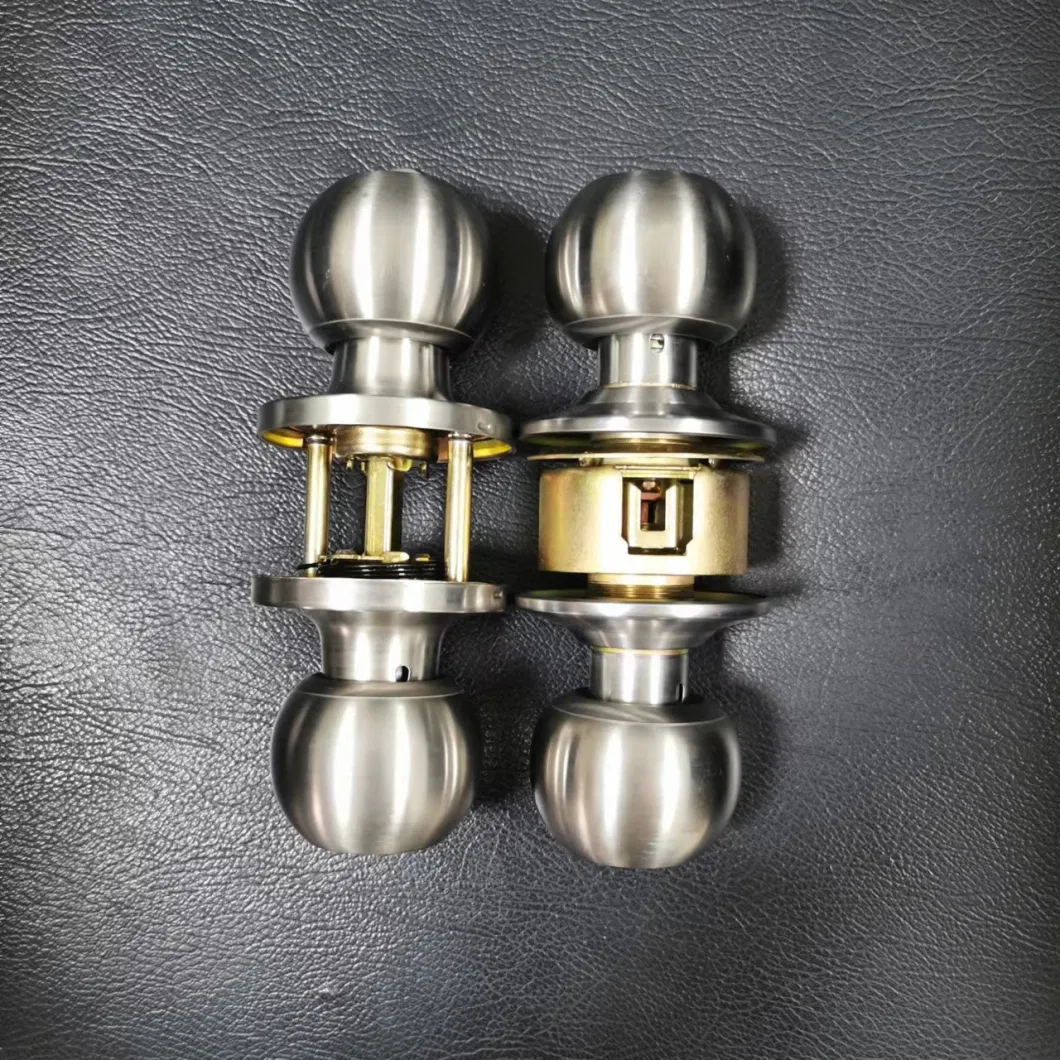 Ball Round Cylindrical Brass Cylinder Stainless Steel Handle Door Knob Lock