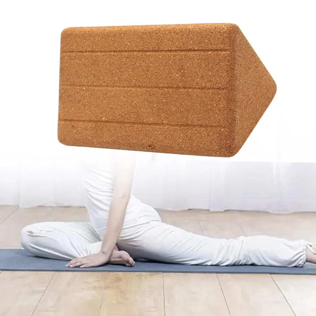 High Density Lightweight Triangle Natural Cork Yoga Block for Pilates