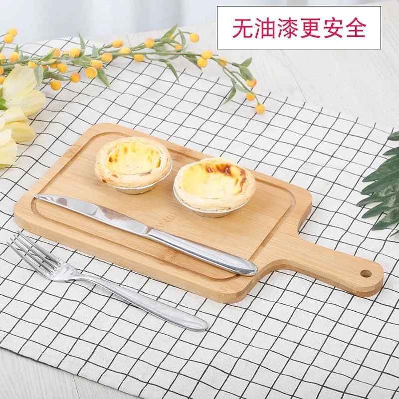 Bamboo Chopping/Cutting Block with Handle Kitchen Wooden Food Serving Board