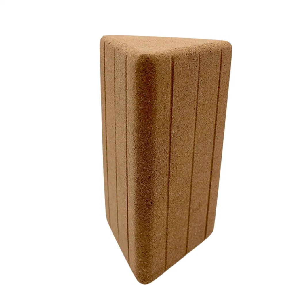 High Density Lightweight Triangle Natural Cork Yoga Block for Pilates