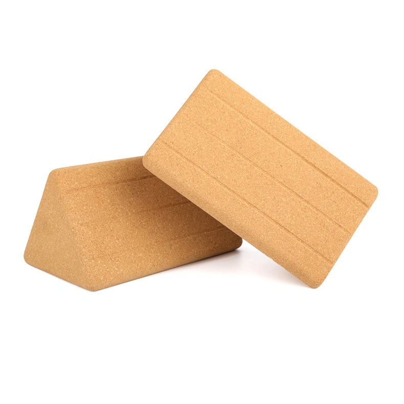 High Density Lightweight Triangle Natural Cork Yoga Block for Pilates