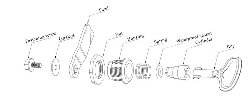 High Security Cylinder Combination Cam Lock Die Casting