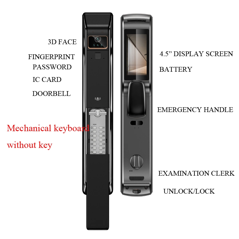 3D Face Fingerprint Password Unlock Smart Lock Without Key