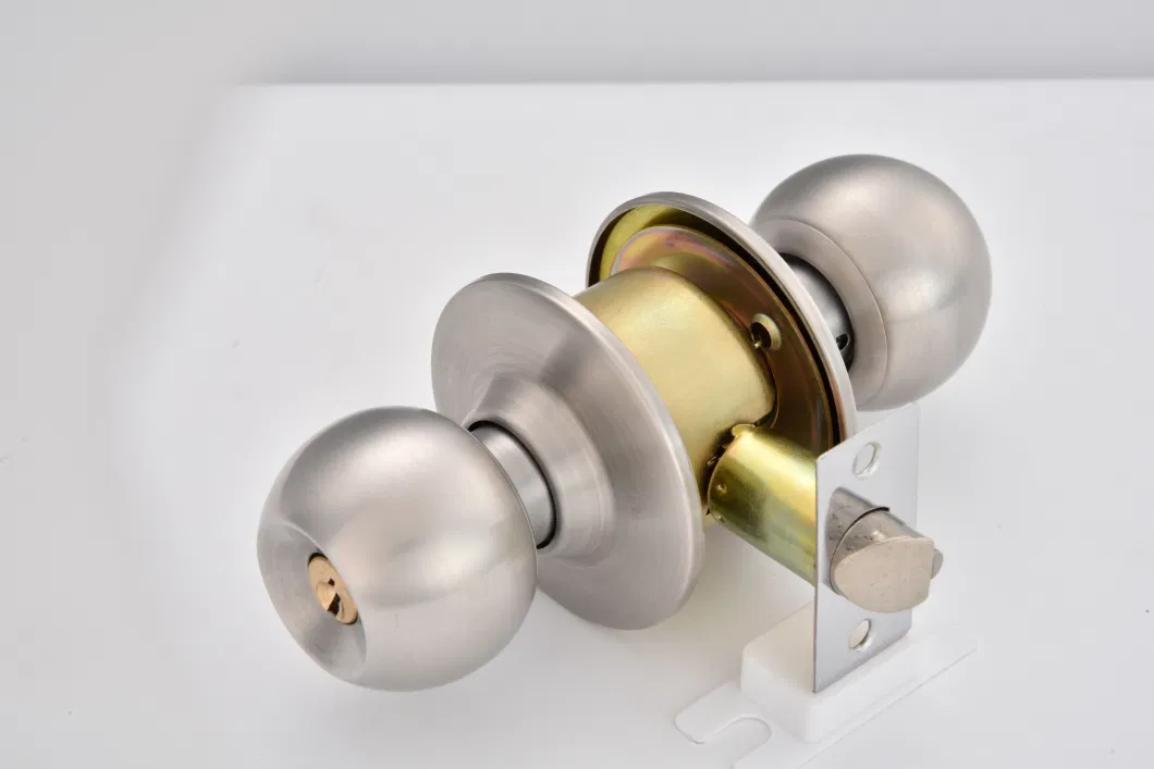 Ball Round Cylindrical Brass Cylinder Stainless Steel Handle Door Knob Lock