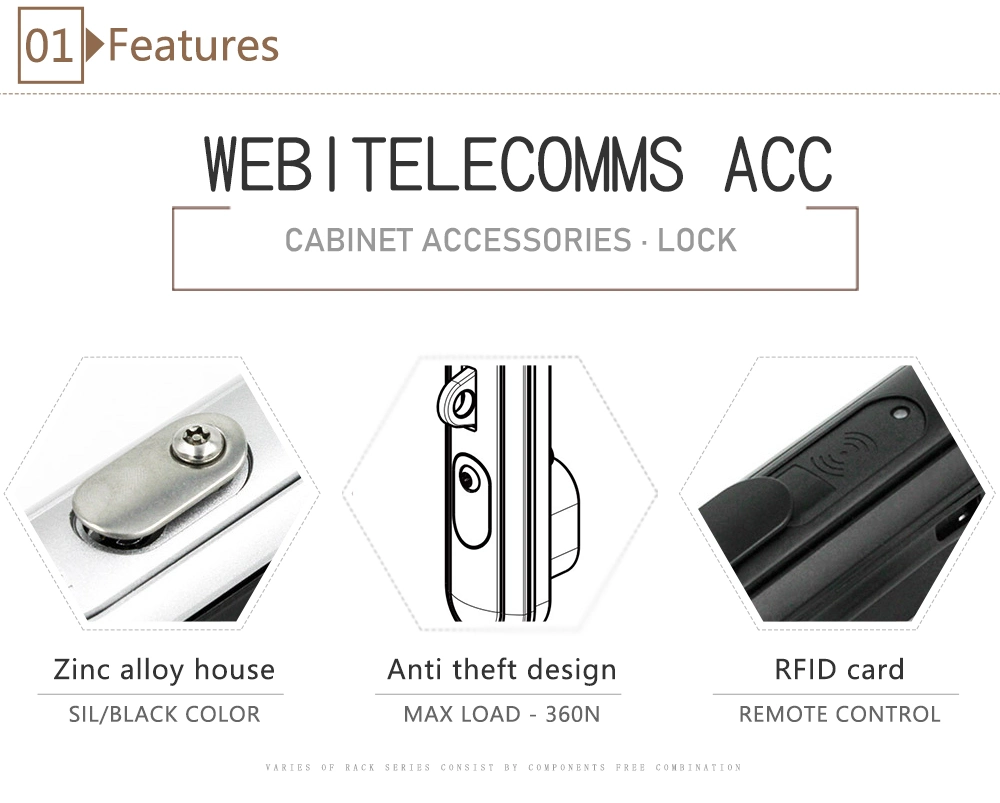 Intelligent RFID Electronic Handle Lock Used for 19 Inch Data Cabinet