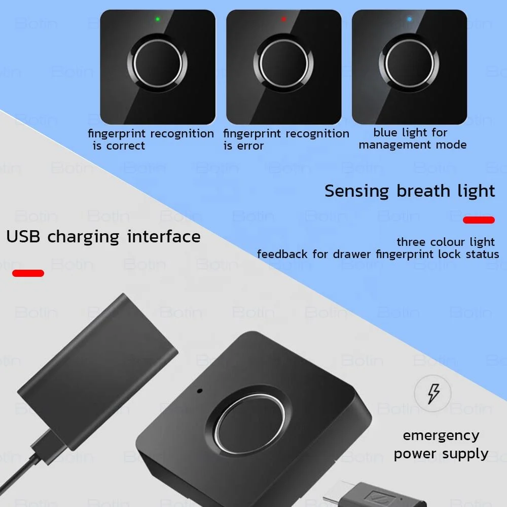 High Quality Cabinet Hidden Biometric Smart Electronic Fingerprint Cabinet Drawer Lock