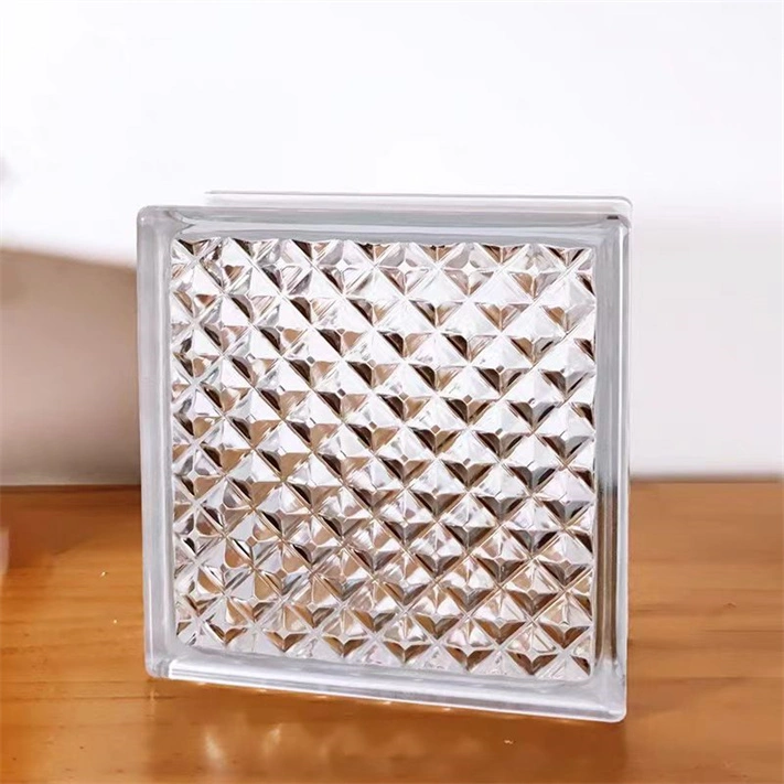 Hot Selling Hotel Interior Decoration Colorful Embossed Brick Glass Block