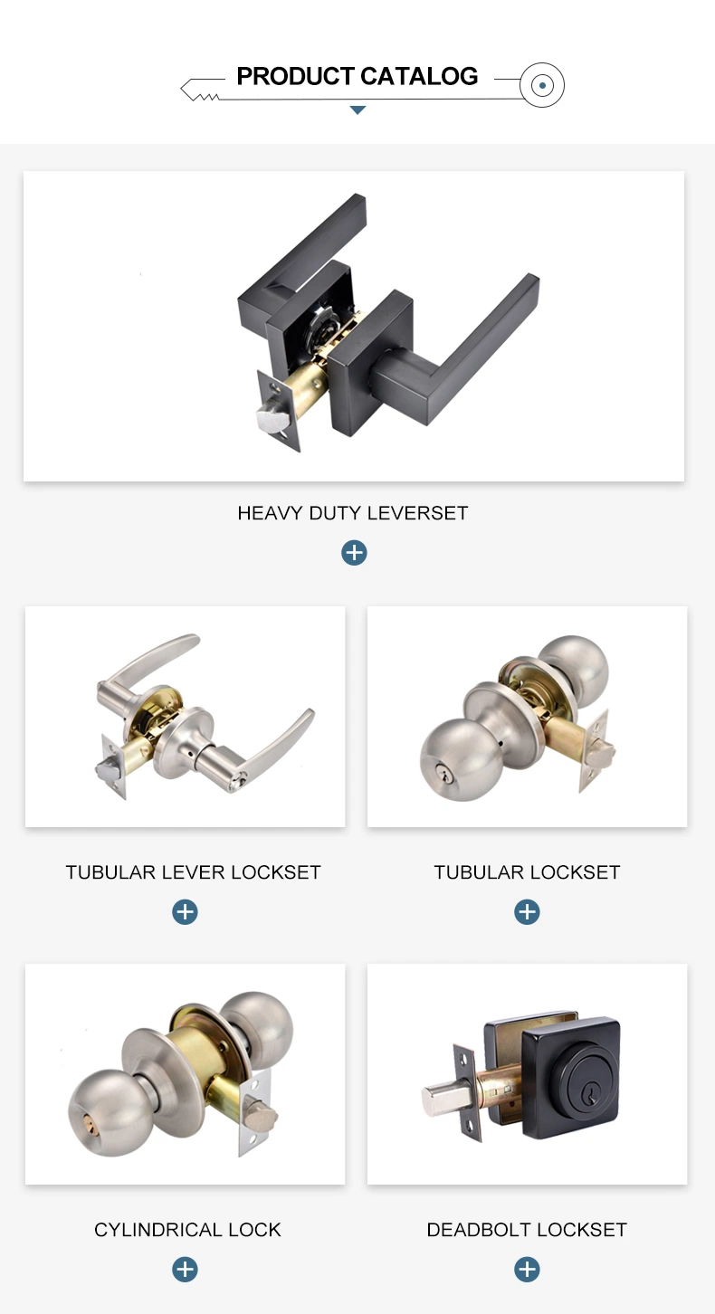 Ball Round Cylindrical Brass Cylinder Stainless Steel Handle Door Knob Lock