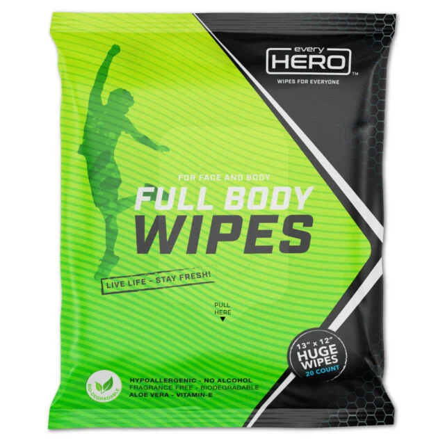 Biodegradable Body Cleaning Wipes for Travel Hiking