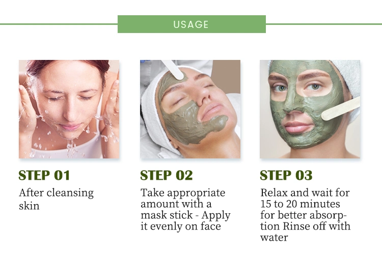 Natural Organic Face Care Deep Cleansing Grren Algae Mud Facial Mask