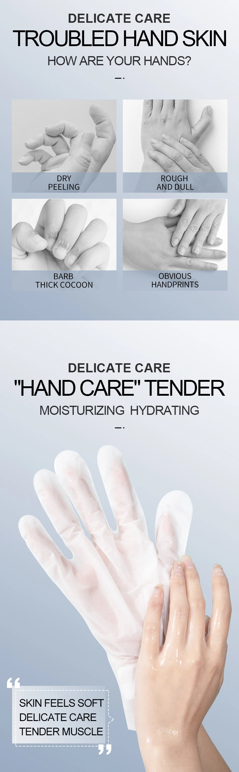 Wholesale OEM Hand Hydrating Mask Cream Jelly Keratin Organic Hand Mask