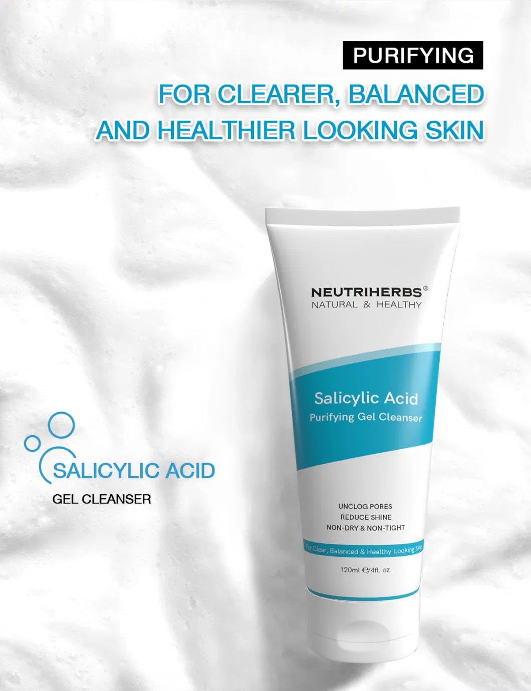 High Quality Amino Acid Salicylic Acne Face Wash Facial Cleanser