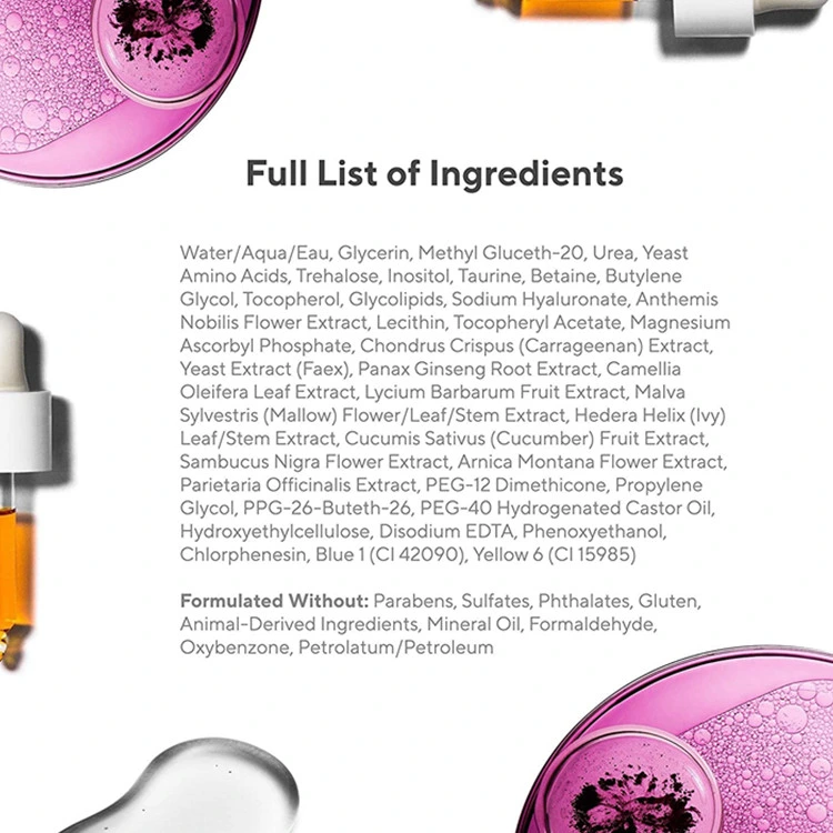Professional Custom Soothing Hydrating Skin Redness Therapy Serum with Hyaluronic Acid