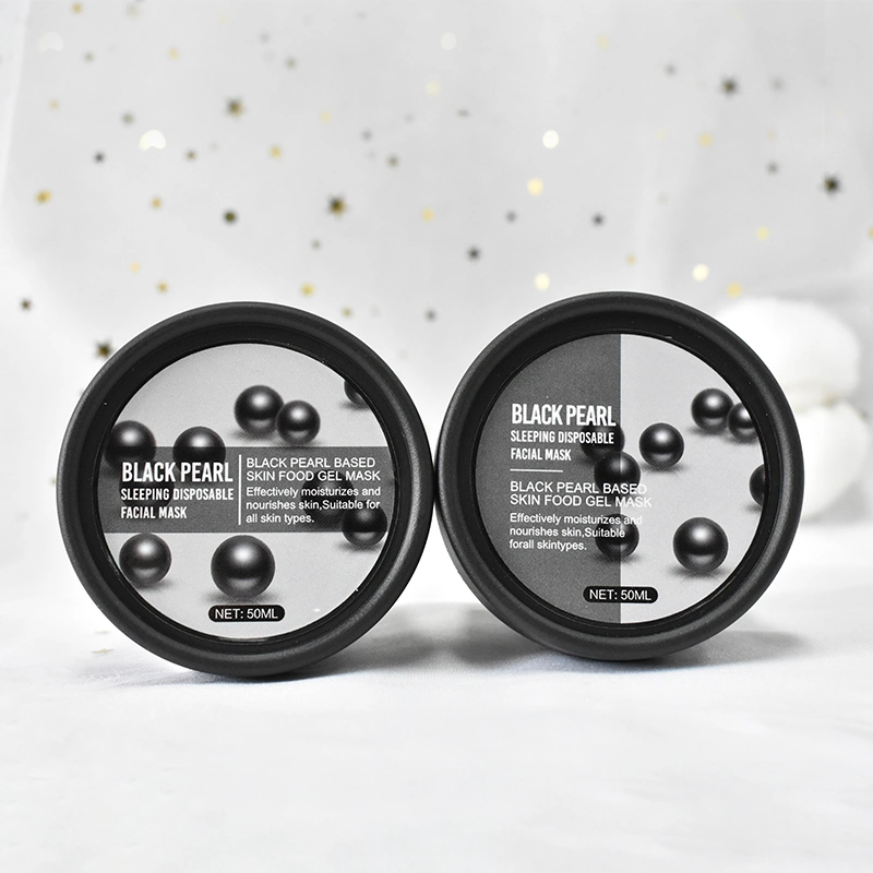 Wholesale Custom Logo Free Wash Hydrating Brightening Moisturizing Overnight Glow Black Pearl Sleeping Face Mask Skin Care Facial Mask