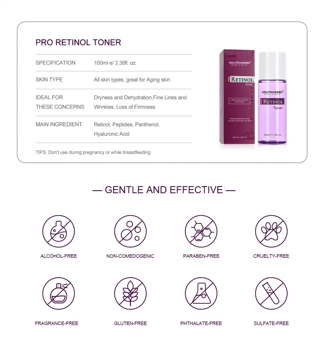Hot Selling Retinol Skincare Anti-Aging Moisturizing Toner