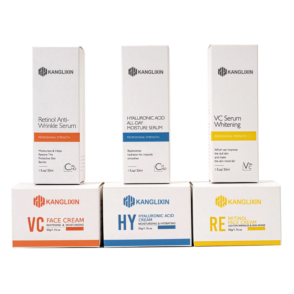 Good Wrinkle Organic Vitamin C Brightening Skin Care Set Whitening Face Moisturizer Pimples Dark Black Spot Remover Facial Serum