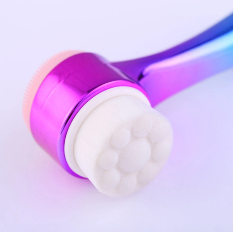 Double Sided Silicone Skin Care Tool Facial Cleaniser Brush Face Cleanser Vibration Facial Massage Washing Product