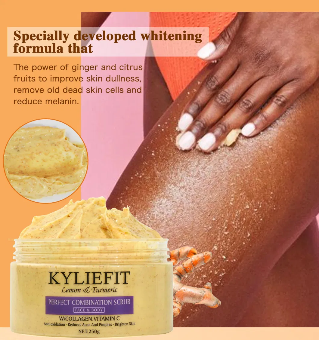 Kyliefit 4 Color Salt Whitening Exfoliating Skin Care Fruit Base Facial Body Wash Scrub Cream