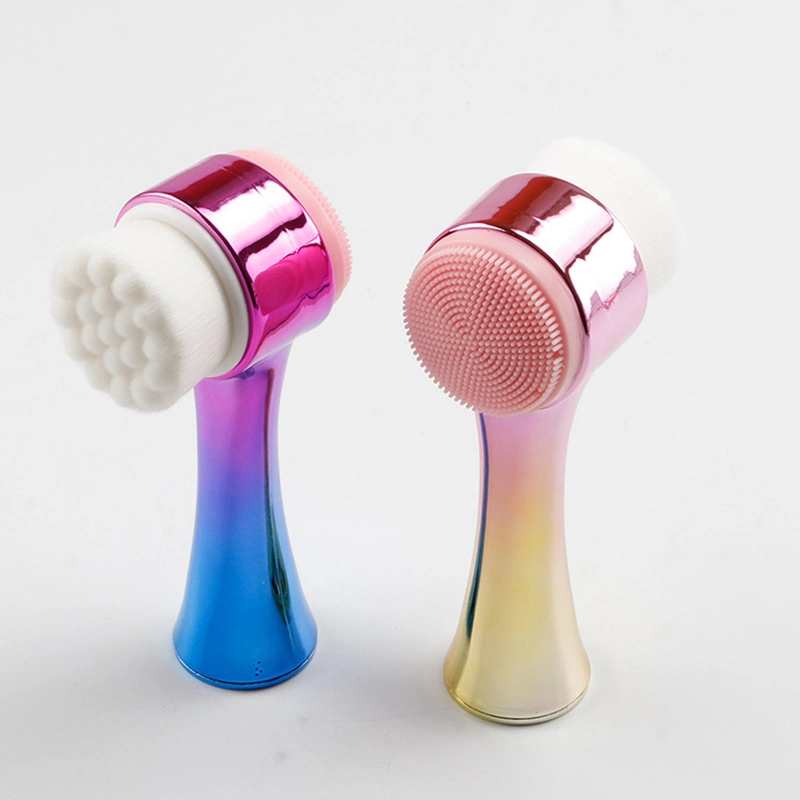 Double Sided Silicone Skin Care Tool Facial Cleaniser Brush Face Cleanser Vibration Facial Massage Washing Product