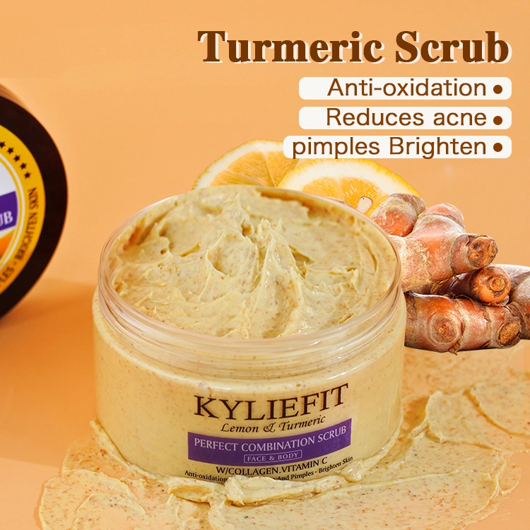 Kyliefit 4 Color Salt Whitening Exfoliating Skin Care Fruit Base Facial Body Wash Scrub Cream