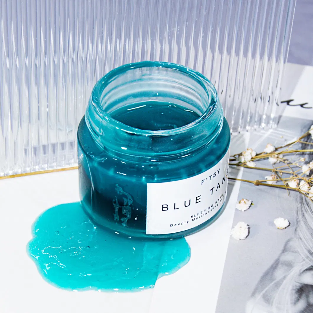 Private Label Blue Tansy Sleeping Mask Hydrating Acne Treatment Facial Gel Mask