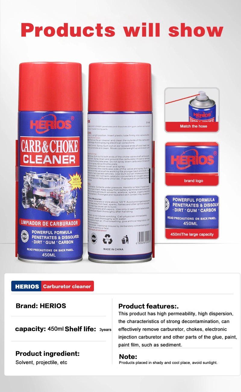 450ml Herios Carb and Choke Cleaner for Car Cleaning and Car Care